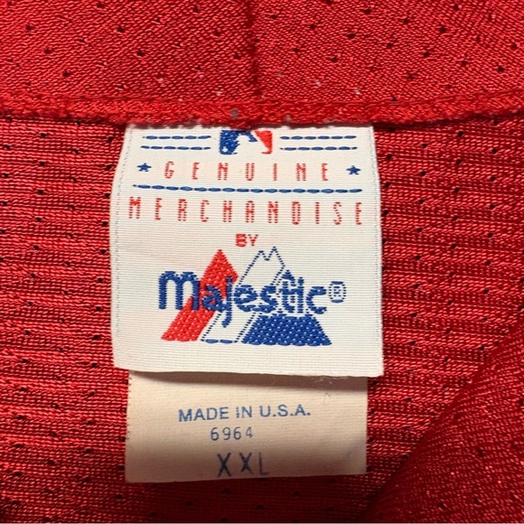 Vintage 90s Cleveland Indians MLB Chief Wahoo Majestic Jersey XXL RED USA - Picture 4 of 12